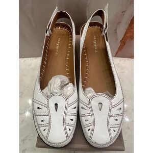 Easy Spirit Derronas Women Leather Slingback White Comfort Shoes 9.5M New in Box